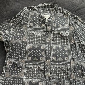 New Look Black and Gray Patterned Shirt